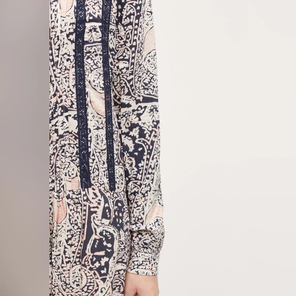 Anthropologie | Tiny Caviana Patterned Long Sleeve Shirtdress XS - Picture 4 of 12